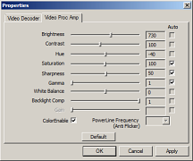 Adjustments WebCam